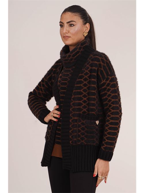 Cardigan in misto lana Love To Love by Gai Mattiolo | LT09NERO/BISCOTTO